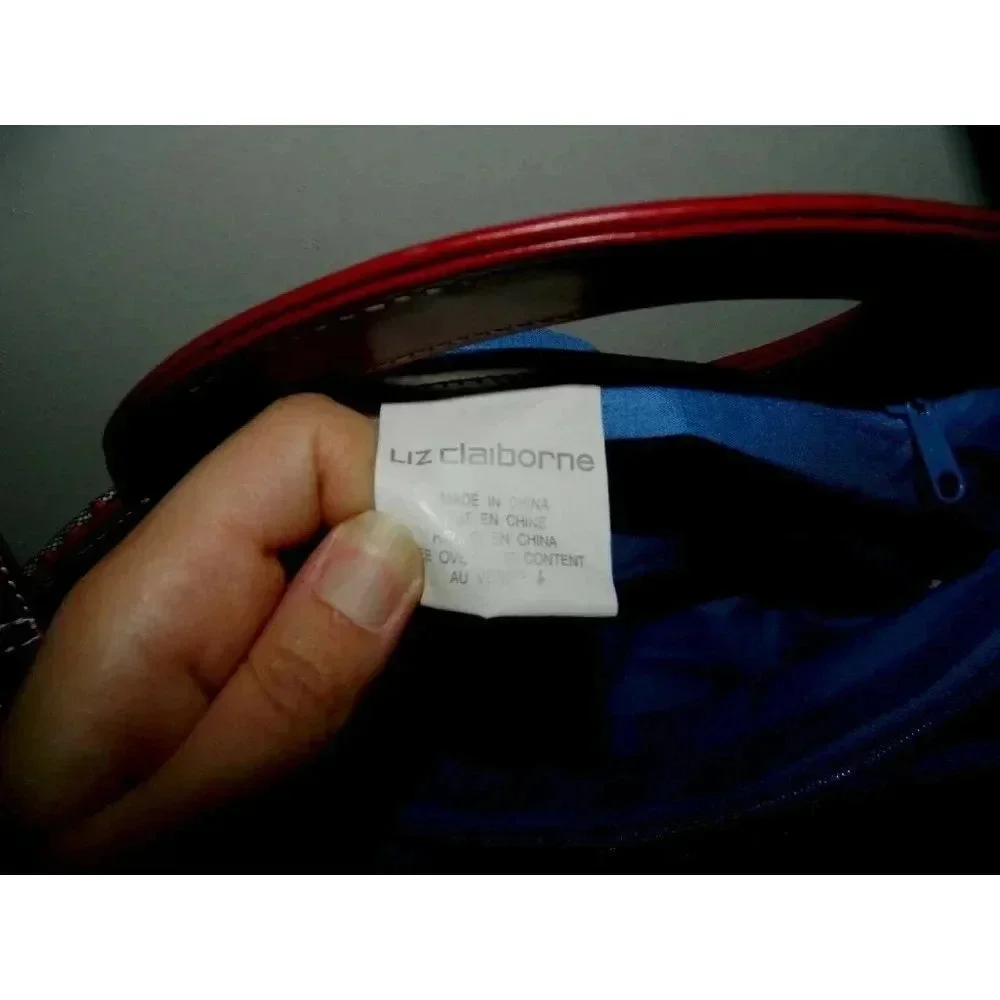 LIZ CLAIBORNE Blue & Red Country Chic Hobo Bag